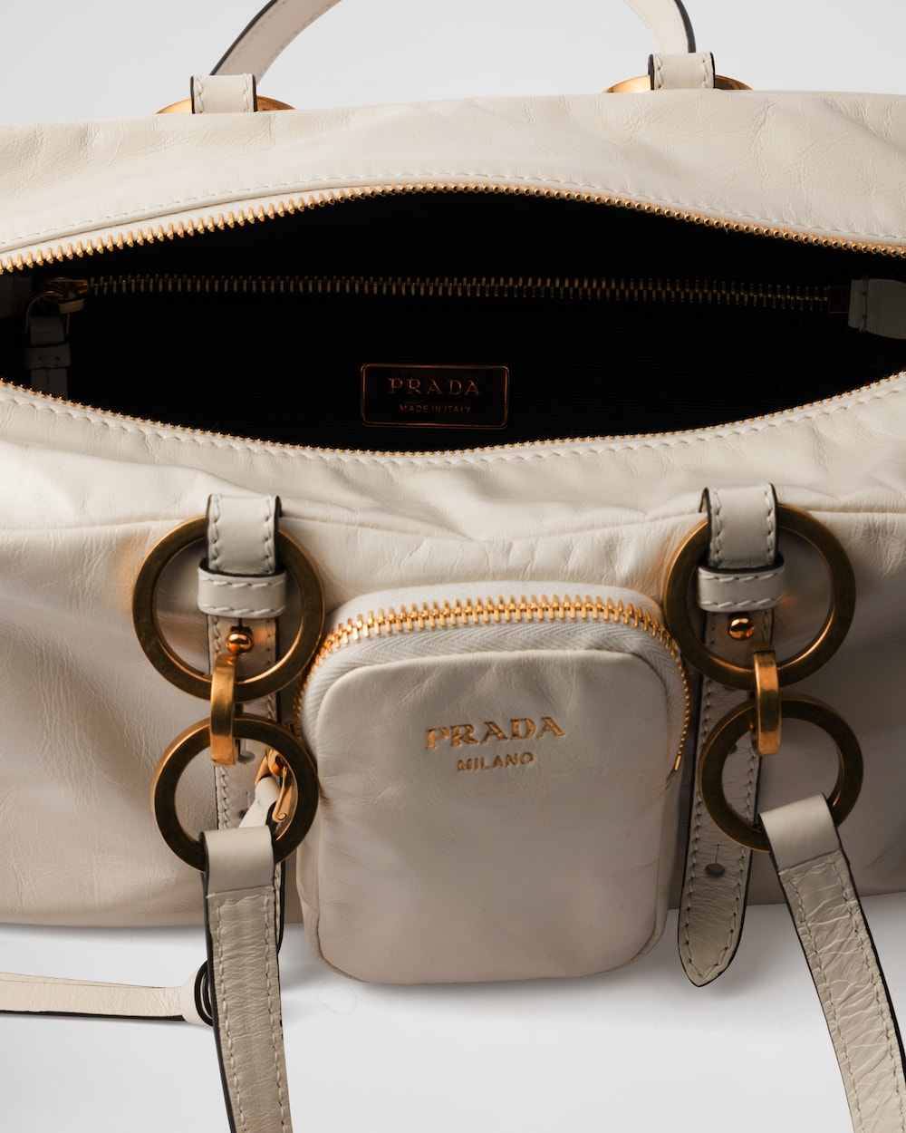 Prada Dangle Medium Leather Top-Handle Bag - Image 2